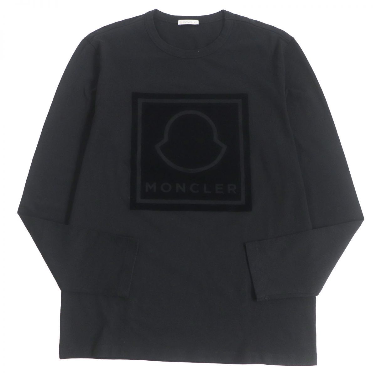 美品□2021年製 MONCLER/モンクレール MAGLIA T-SHIRT ロゴ ベロア ...