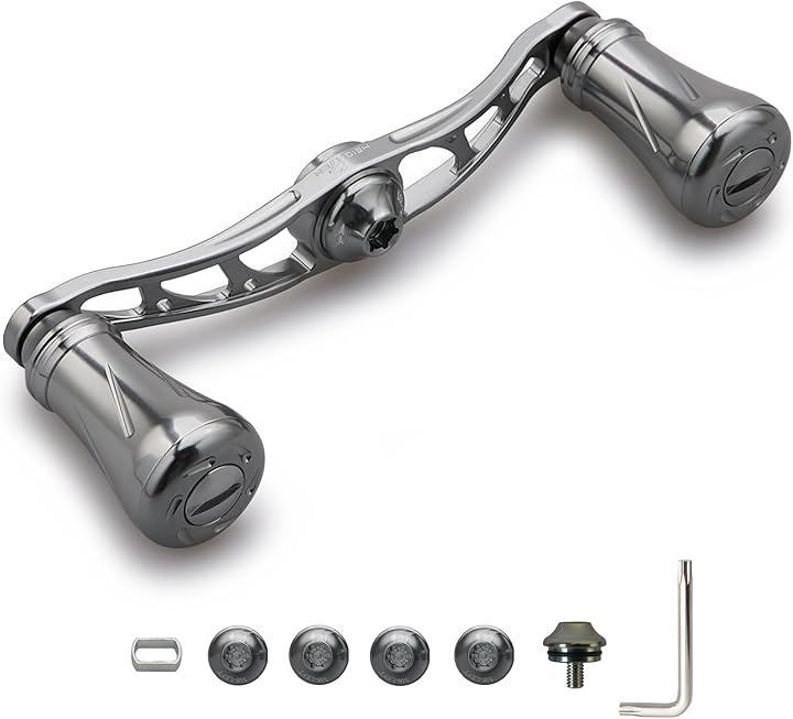 HEIGHTEN リール ハンドル 19mm ノブ搭載 シマノ SHIMANO ダイワ DAIWA アブ Abu 通用 ベイトリール Arch Pillar Series 913(90mm - ガンメタル)