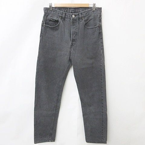 リーバイス Levi's 501 デニム ジーンズ ボタンフライ ロング丈 綿 黒 ブラック 34