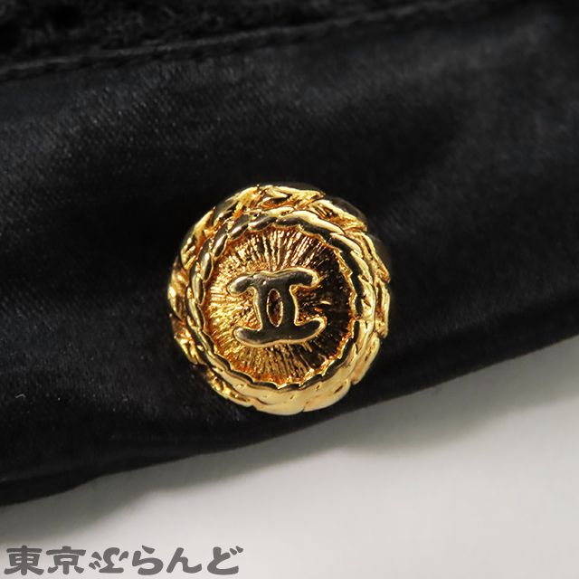 シャネル CHANEL レース カットソー ブラック レース ファブリック ココボタン リボン カットソー レディース 101753802 シャネル CHANEL レース カットソー ブラック レース