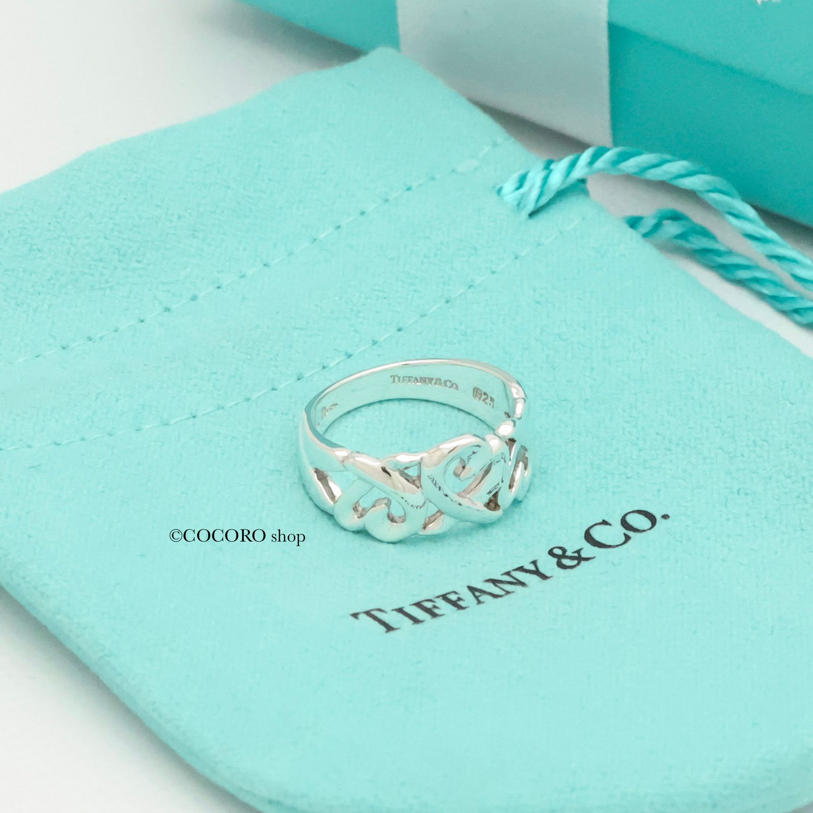 美品】ティファニー TIFFANY＆Co. トリプル ラビング ハート