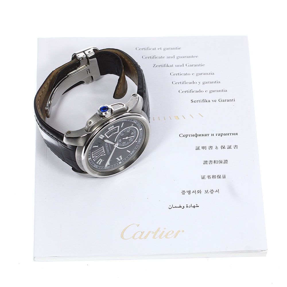 カルティエ CARTIER W7100014 カリブル ドゥ カルティエ デイト 自動巻き メンズ 保証書付き_794495