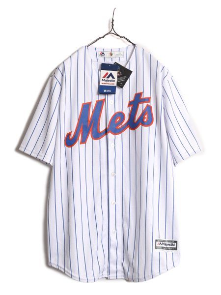 【お得なクーポン配布中!】 デッドストック MLB オフィシャル Majestic メッツ ベースボール シャツ メンズ L / ユニフォーム ゲームシャツ 半袖シャツ メジャーリーグ
