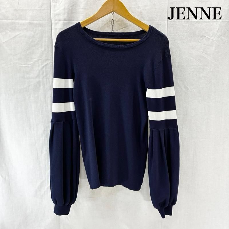 USED 古着 ニット、セーター 長袖 JENNE ジェンヌ 袖ボーダー