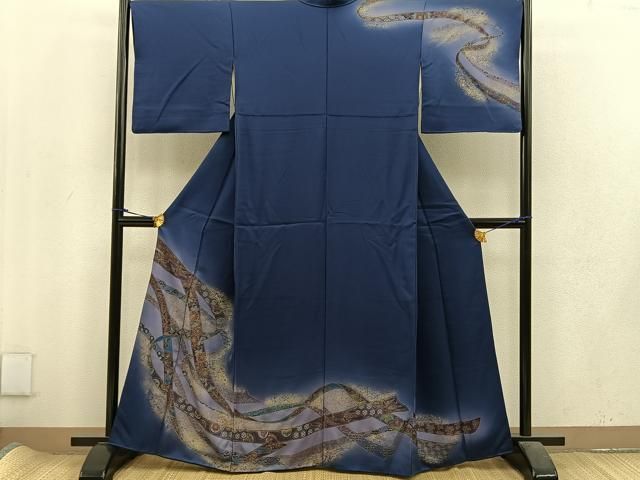 平和屋着物□上質な小紋 更紗花文 正絹 逸品 BAAU4313mz