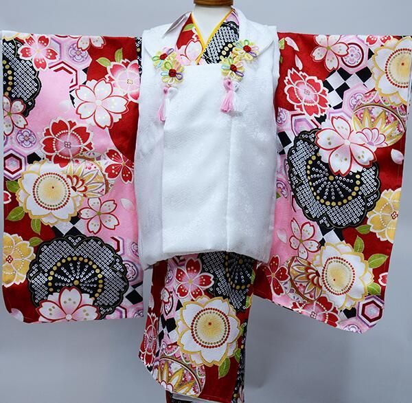 七五三 三歳 女児 正絹 被布 着物フルセット 陽気な天使 NO38622 七五三 三歳 女児 正絹 被布 着物フルセット 陽気な天使 女の子 3才 3