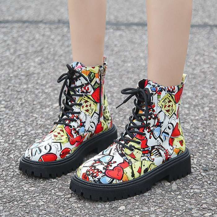 レディース厚底ショートブーツ 美脚マーティン靴スニーカー靴人気レジャー単靴新品 ブーツ レディース ショートブーツ 厚底ブーツ マーティンブーツ