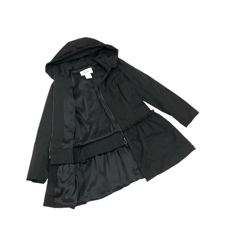 Rene ルネ ジップアップ フーデット ショートコート ブラック 36