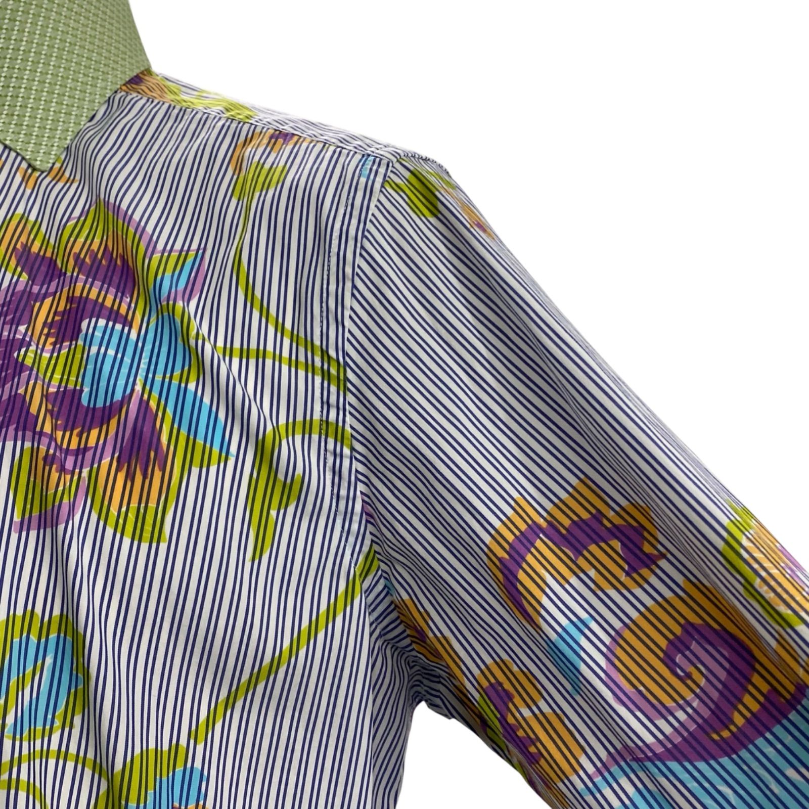 美品 エトロ ETRO Yシャツ シャツ トップス 長袖 コットン ストライプ 