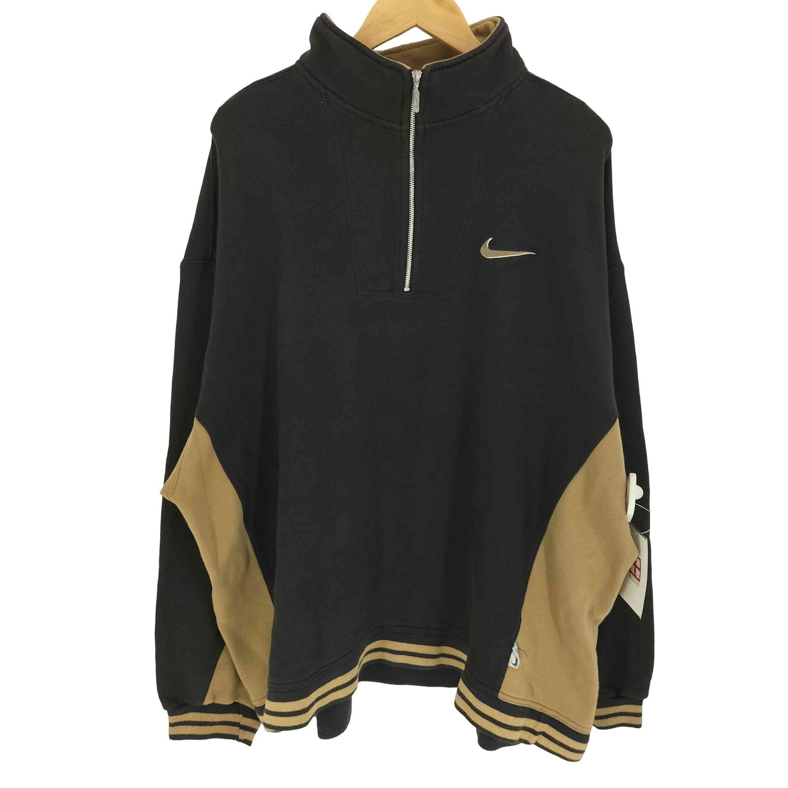 ナイキ NIKE 90S 白タグ スウッシュ 刺繍 ハーフジップ プルオーバー