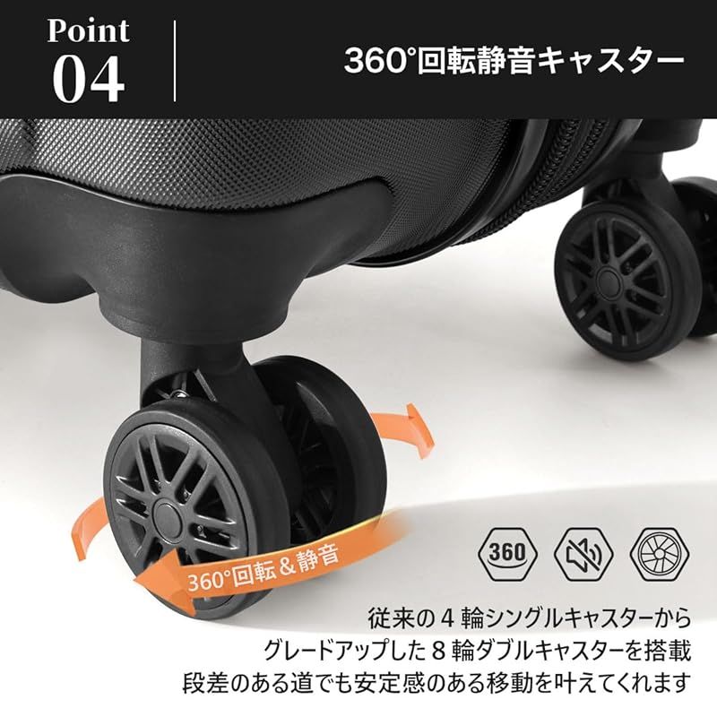 Bargiotti ABSスーツケース キャリーバッグ キャリーケース 大容量 超軽量 TSAロック ダブルキャスター 静音 旅行 ビジネス Bargiotti] ABSスーツケース キャリーバッグ キャリーケース 大容量 超