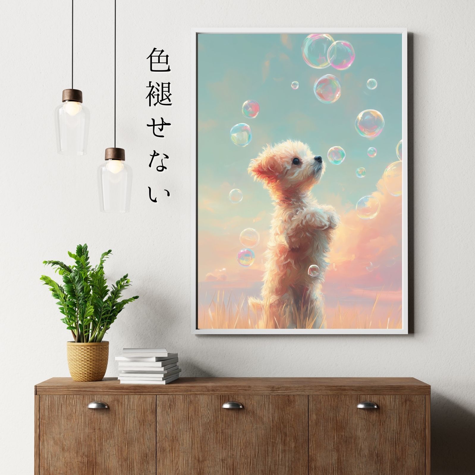 犬とシャボン玉