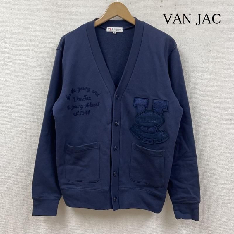 VAN JAC ヴァンヂャケット カーディガン 長袖 スウェット カーディガン 長袖 ボタン Vネック 開襟 ロゴ 刺繍 ワッペン PC-62117  - メルカリ