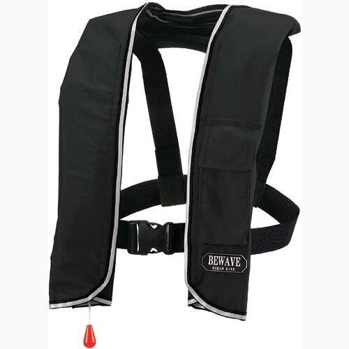 【新品・2営業日で発送】ocean life(オーシャンライフ) オーシャンライフ 手動膨張式ショルダータイプ 小型船舶用ライフジャケット ブラック TYPE A (LG3BK 1663)