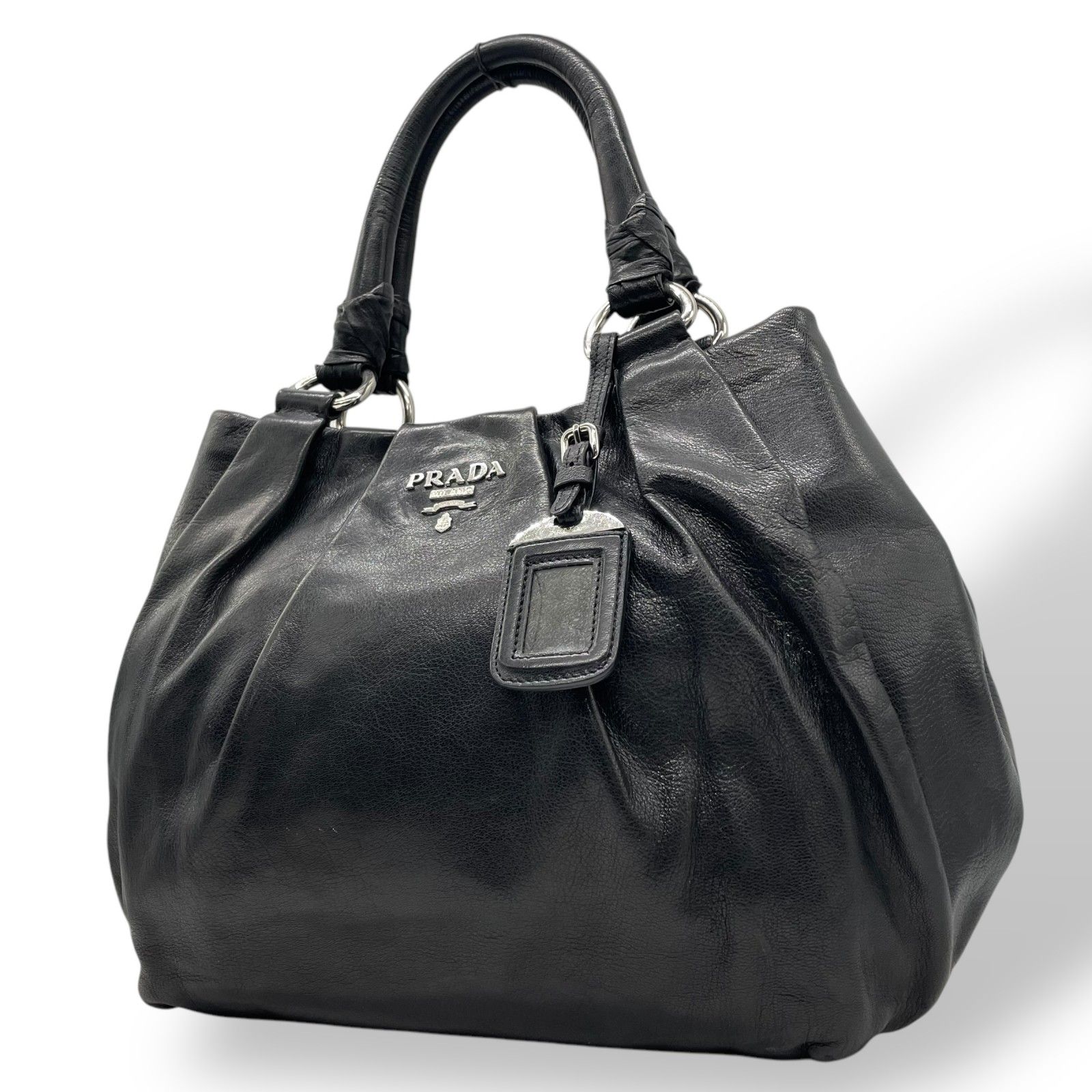 美品 PRADA プラダ ハンドバッグ トートバッグ オールレザー 本 美品 PRADA プラダ ハンドバッグ トートバッグ オールレザー 本
