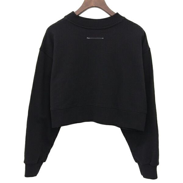 メゾンマルジェラ Maison Martin Margiela mm 6 コットン ロゴプリント スウェット レディース ブラック size 12 Y M 60232 03341