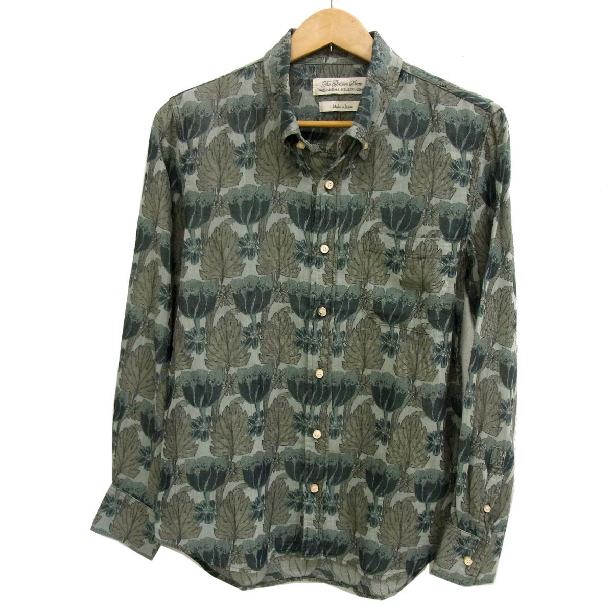 美品REMIRE LIEF 長袖 シャツ ボタニカル総柄 レミレリーフ メンズ
