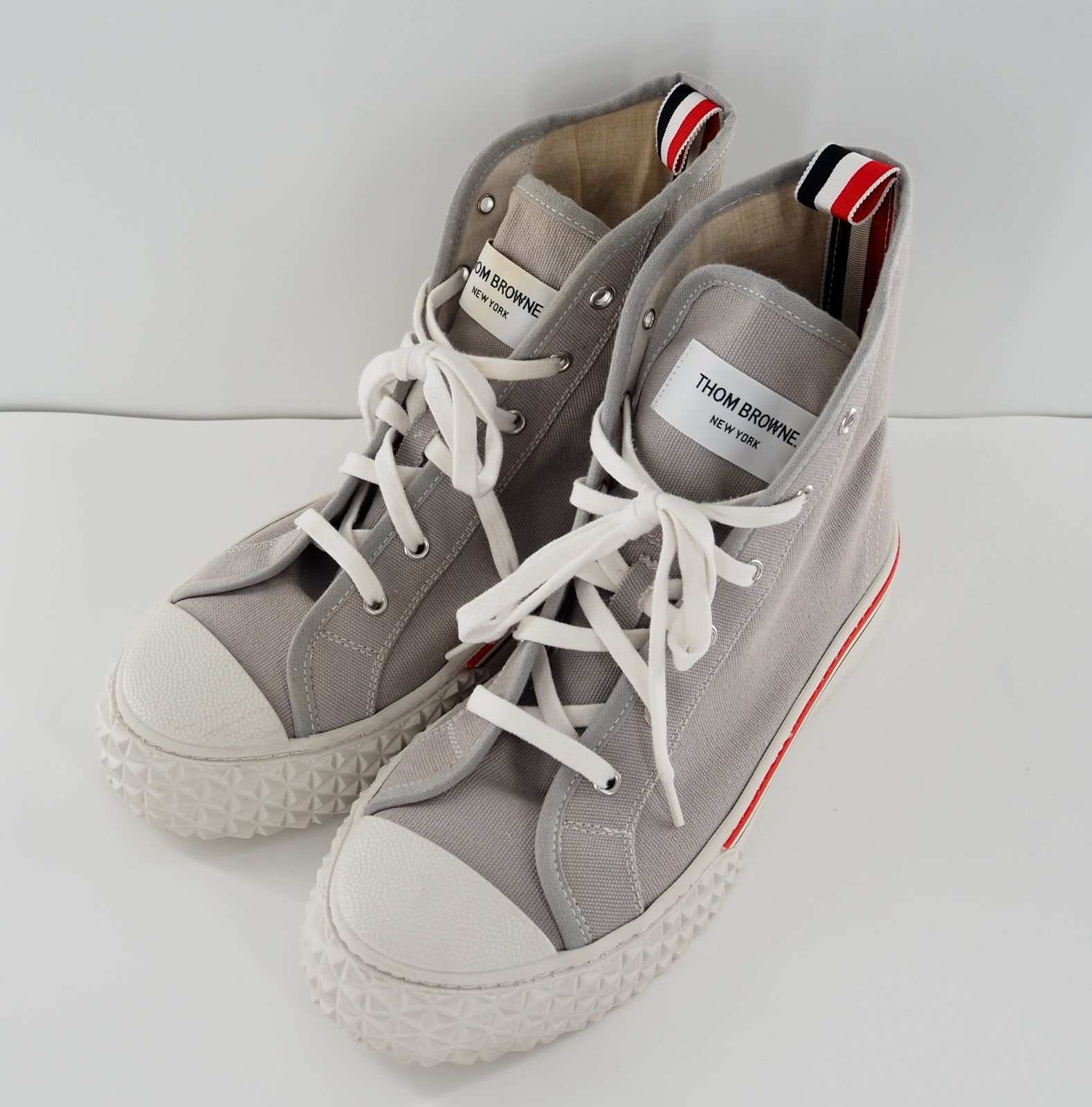 THOM BROWNE/トムブラウン ハイカットスニーカー グレー US 8 1/2 