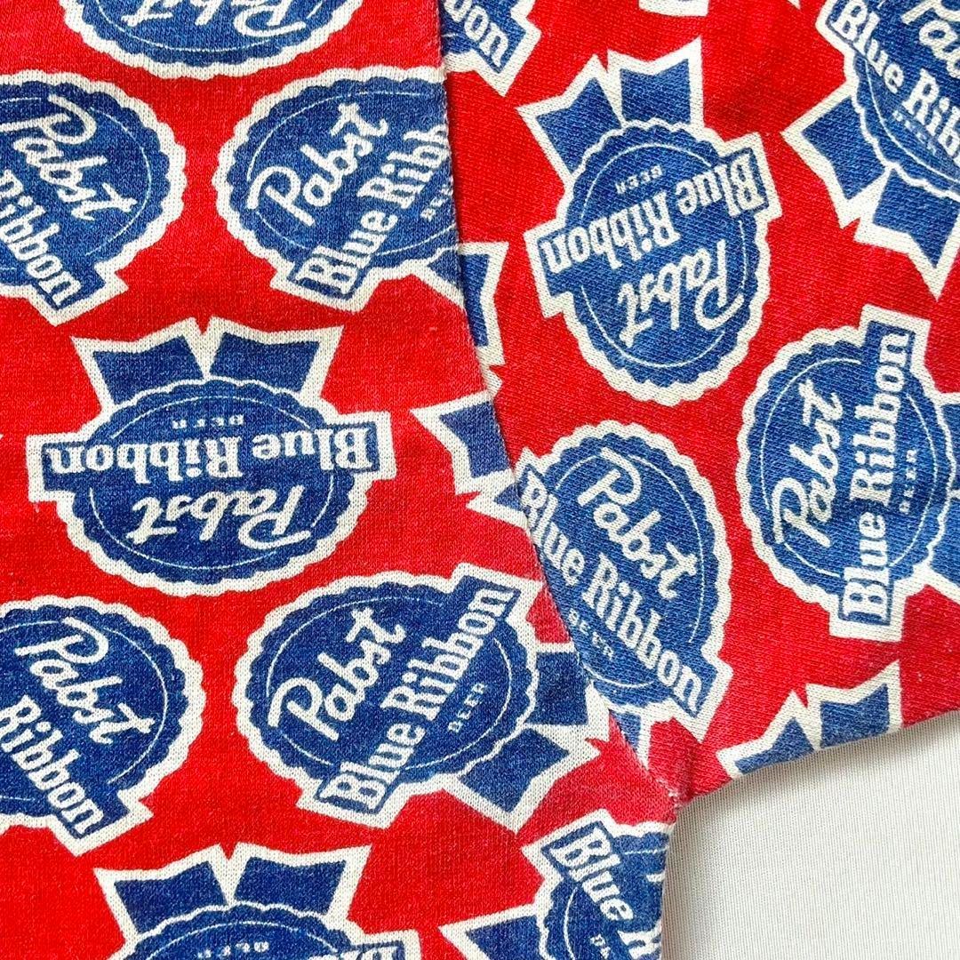 vintage pabst ブルーリボンビール 総柄 マルチ Tシャツ 70年代