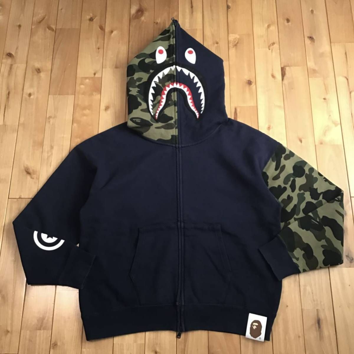 Giant shark full zip hoodie Lサイズ ネイビー a bathing ape BAPE 