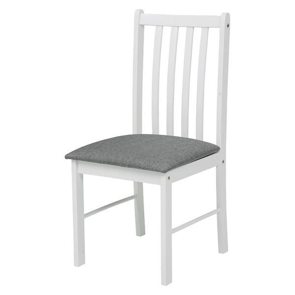 シンプル ダイニングチェア／食卓椅子 【2脚セット ホワイト×グレー】 約幅41