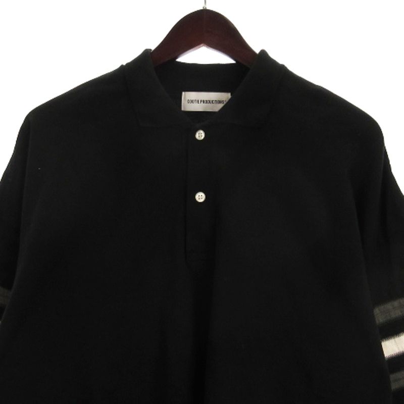 クーティー COOTIE PRODUCTIONS ポロシャツ 半袖 コットン ブラック S