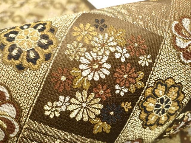 平和屋着物●世界的友禅作家　千地泰弘　千地天女　六通柄袋帯　唐織　宝尽くし花文　金糸　正絹　逸品　CAAY2561hy 平和屋着物○世界的友禅作家 千地泰弘 千地天女 六通柄袋帯 唐織