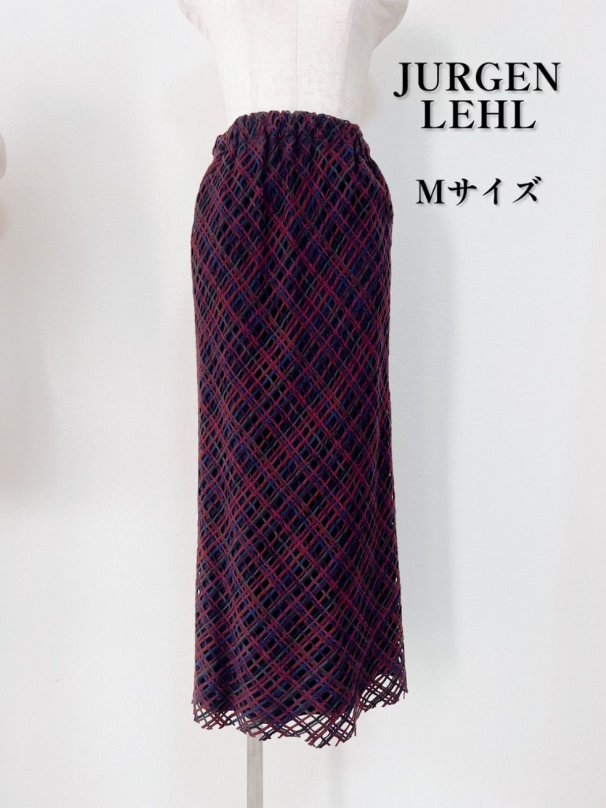 JURGEN LEHL ヨーガンレール ガラ紡 和織 ロングスカート M ゴム JURGEN LEHL ヨーガンレール ガラ紡 和織 ロングスカート M ゴム