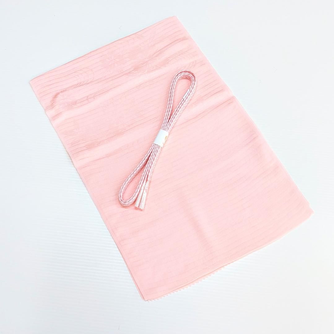 【夏用・絽】正絹 帯締め 帯揚げ セット ピンク s-5