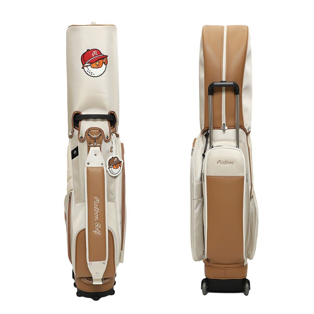 Malbon golf マルボン ゴルフ キャディバッグ キャスター型 茶色 Malbon マルボンゴルフバッグ キャディバッグキャスター型 男女兼用