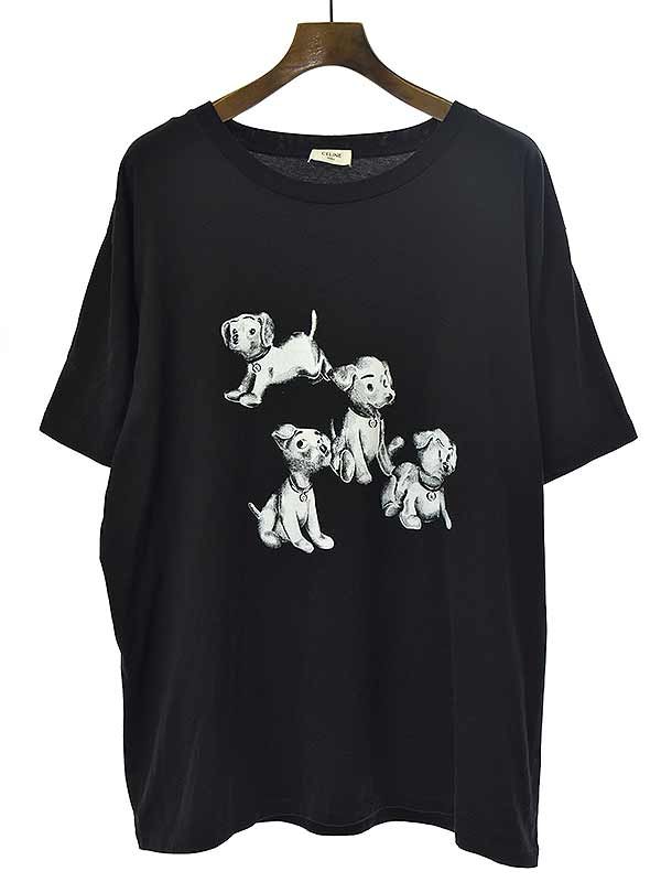 CELINE セリーヌ　tシャツ ラインストーンsサイズ ブラック CELINE セリーヌ ラインストーン ルーズTシャツ ブラック サイズ