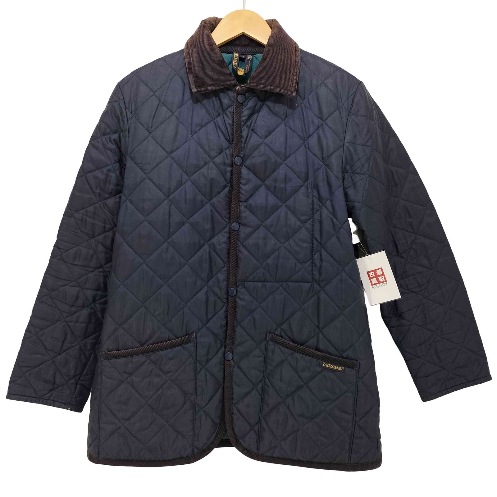 ラベンハム　LAVENHAM　キルティングジャケット　襟コーデュロイ　エナメル ラベンハム LAVENHAM 英国製 襟コーデュロイ キルティング