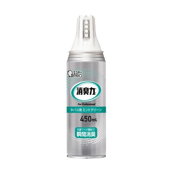 (まとめ) エステー 消臭力業務用ワイドスプレー タバコ用 ミントグリーン 450mL 1本 【×10セット】