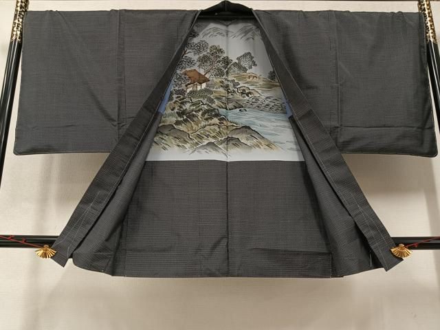 平和屋着物●男性 本場大島紬 アンサンブル 格子 正絹 AABB0412ph WWW_NOITHATQUANGTHANH_NET