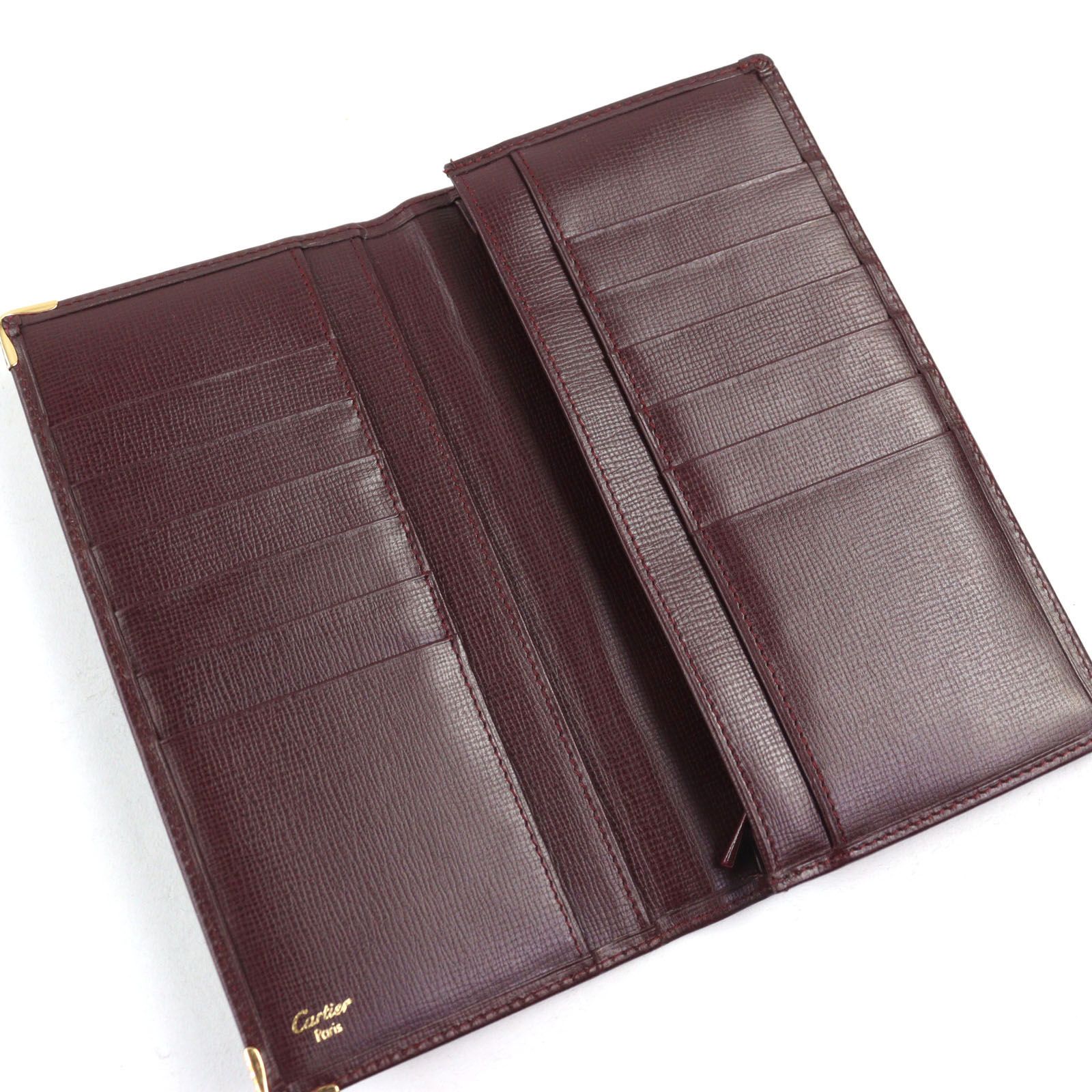 極美品　カルティエ 長財布 2つ折り マストライン ボルドー 小銭入れ付き 極美品 カルティエ 長財布 2つ折り マストライン ボルドー 小銭
