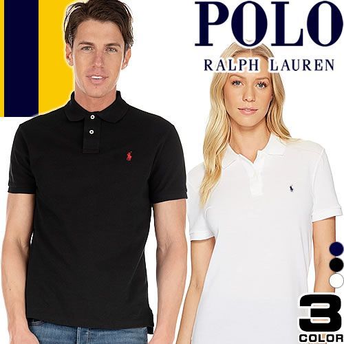 ポロ ラルフローレン POLO RALPH LAUREN ポロシャツ 半袖 メンズ レディース ロゴ 刺繍 鹿の子 シンプル ワンポイント ブランド 黒 ブラック