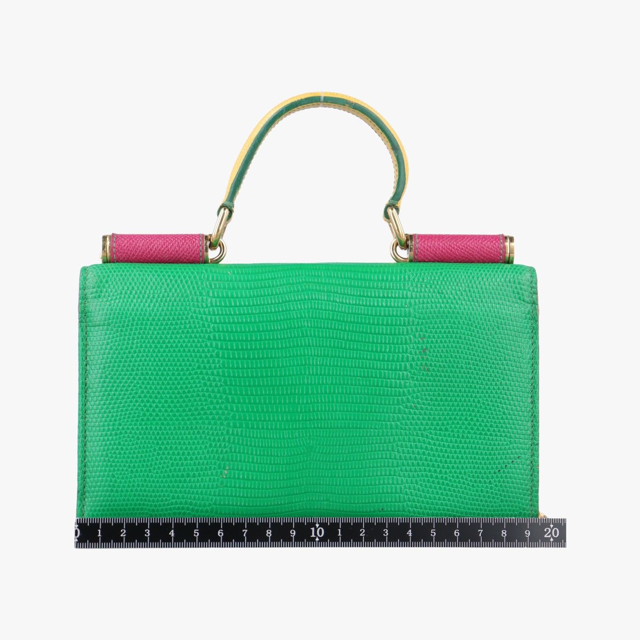 ドルチェ＆ガッバーナDolce - Gabbanaシシリーグリーン×ピンクレザー