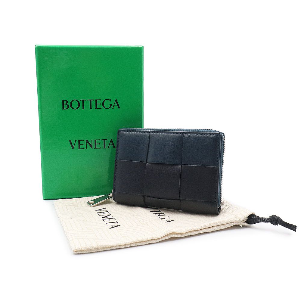 [美品]日本限定ボッテガヴェネタイントレチャート ファスナー付きコインパース BOTTEGA VENETA(ボッテガヴェネタ) スペースイントレチャート
