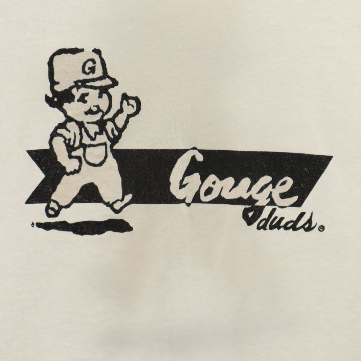 GOUGE 90s USA製 オールド バックプリント 半袖 Tシャツ L ホワイト 