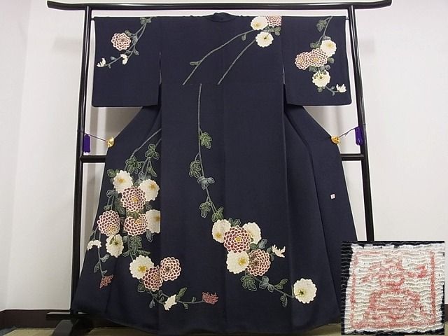 平和屋着物＊夏物 東京友禅 久呂田明功 男性 訪問着 絽 萩 暈