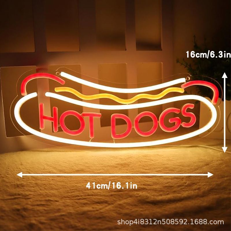 ホットドッグ HOT DOGS ネオンサイン LED 可愛い 個性 デザイン ネオン