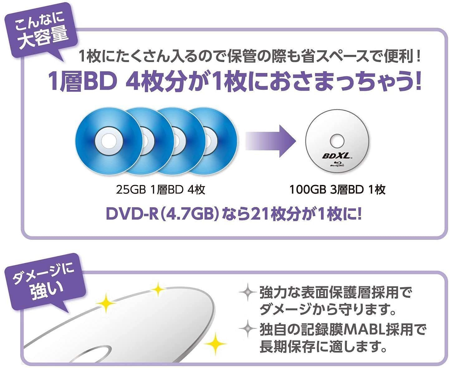 通販超激得】 Verbatim バーベイタム BD-R XL 100GB 5枚 qXxLA