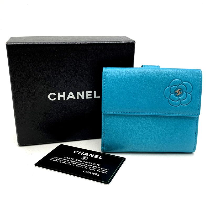 中古品】CHANEL シャネル 12番台 カメリア ココマーク 二つ折り