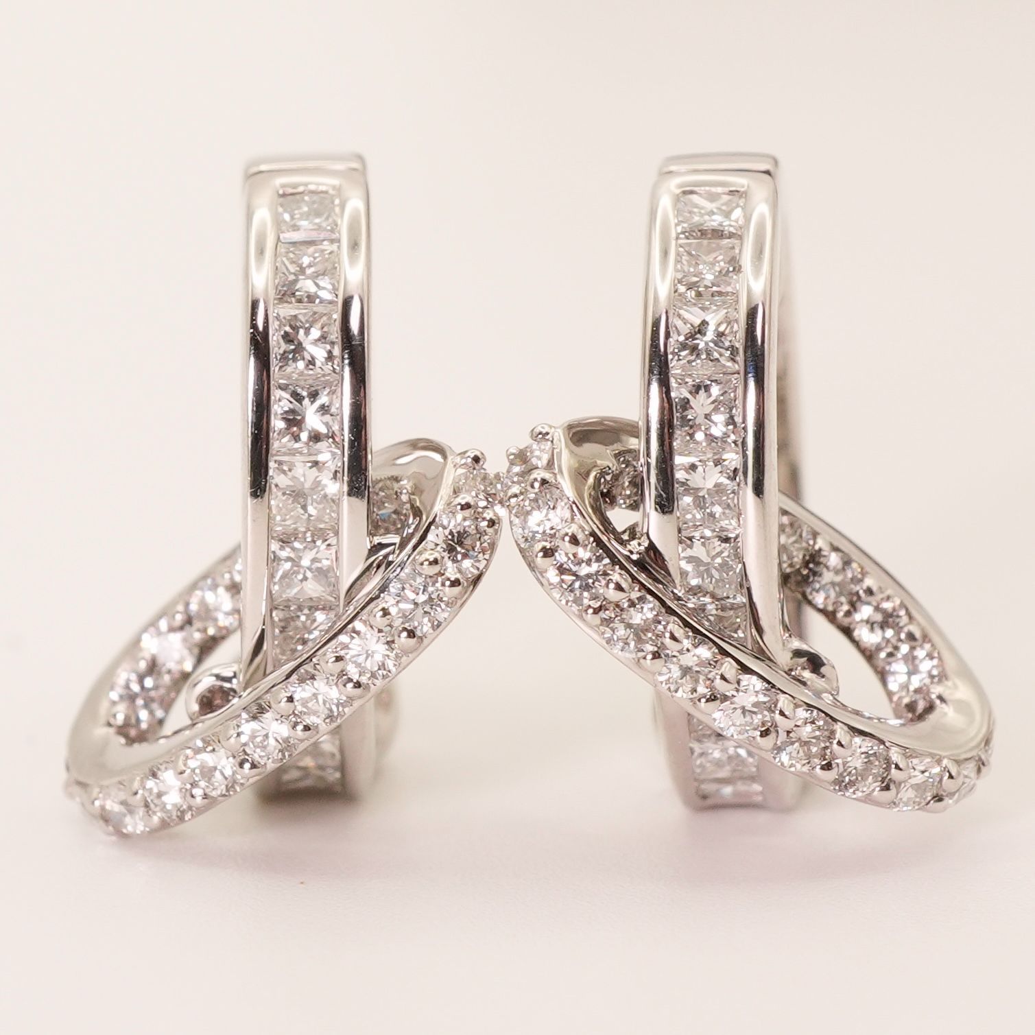 GSTV ピアリング プラチナ ダイヤ 0.9ct フープ|25-114S