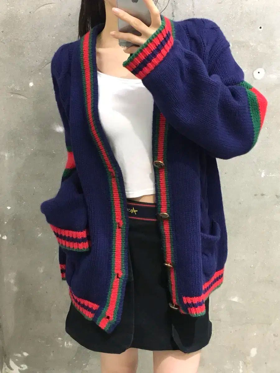 Gucci GUCCI(グッチ) ネイビー ケーブル ニット カーディガン - メルカリ