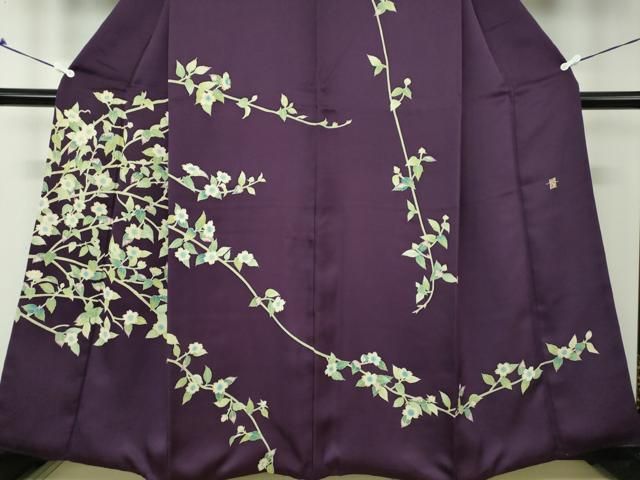 平和屋着物●訪問着　友禅　作家物　枝垂れ桜　正絹　逸品　DAAS3153ps 平和屋着物○訪問着 友禅 作家物 枝垂れ桜 正絹 逸品 DAAS3153ps