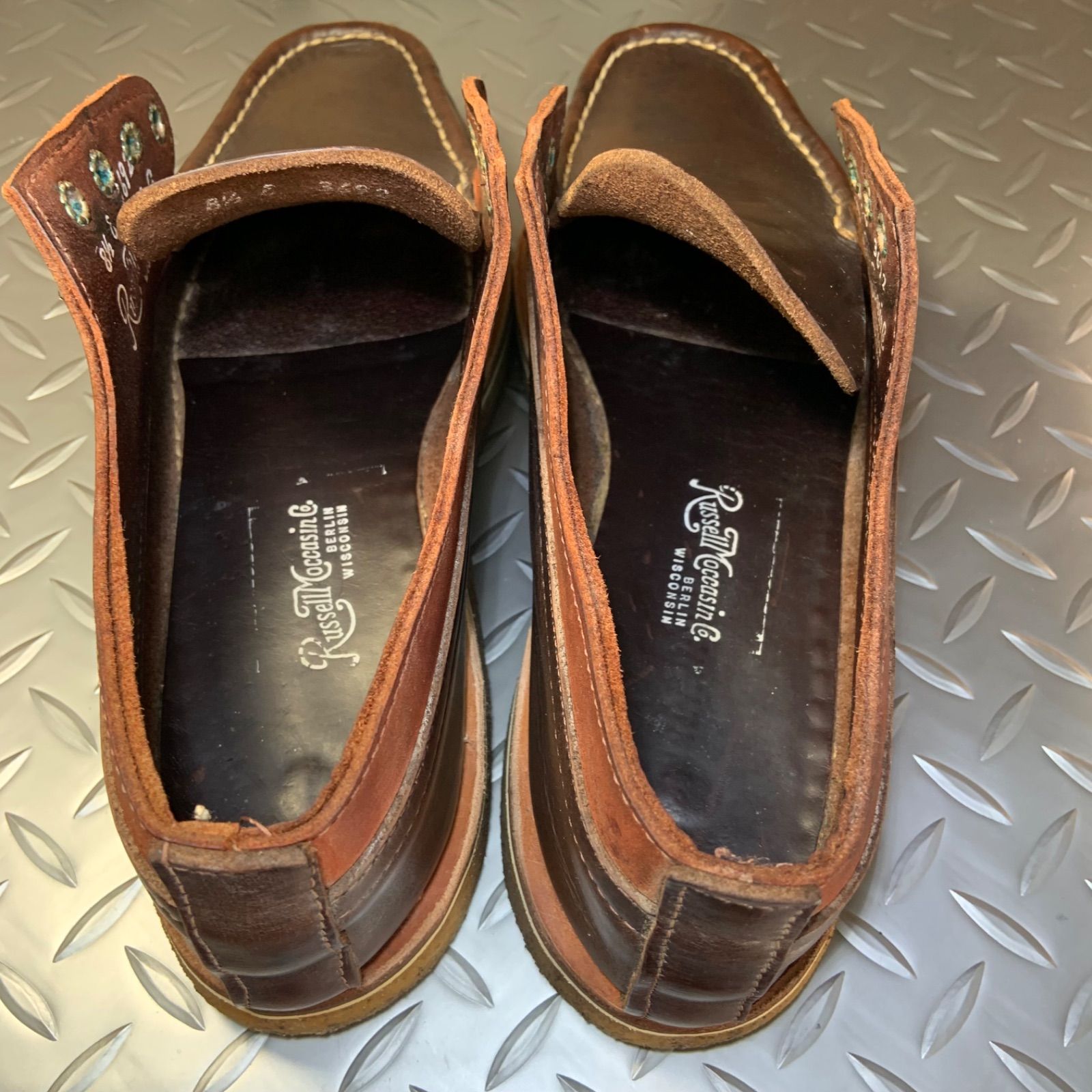 ラッセルモカシン　フィッシングオックスフォード　7E made in usa ☆ラッセルモカシン Fishing Oxford US8.5E 26.5cm (25B7-RUSS