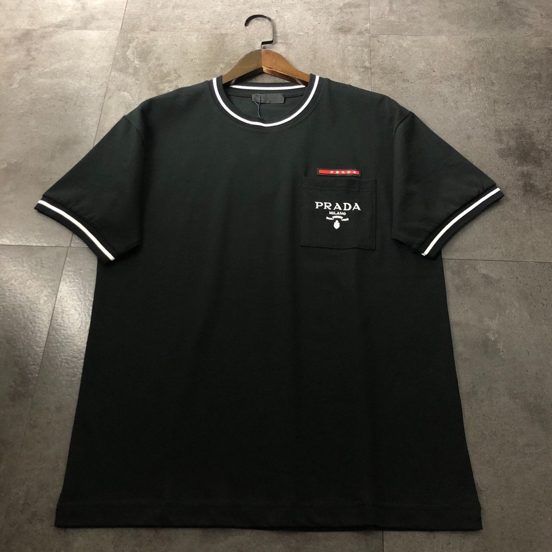 男女兼用 プラダ PRADA Tシャツブラック