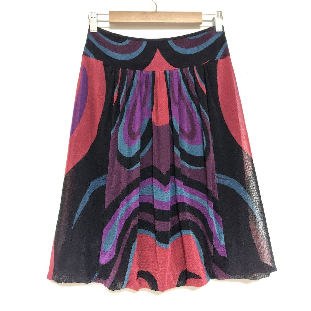 VIVIENNE TAM ヴィヴィアンタム バルーンスカート サイズ0 XS レディース - パープル×レッド×マルチ ひざ丈 ウエストゴム