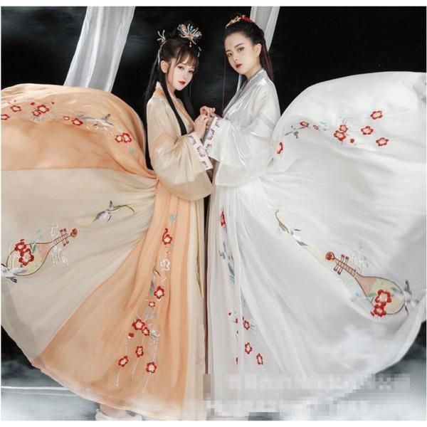 コスプレ衣裳 唐装漢服 古典美人服 レディース トップス スカート 3点セット コスチューム 天使風 チャイナ風 刺繍柄 学園祭文化祭 舞台衣裳 写真撮影15024